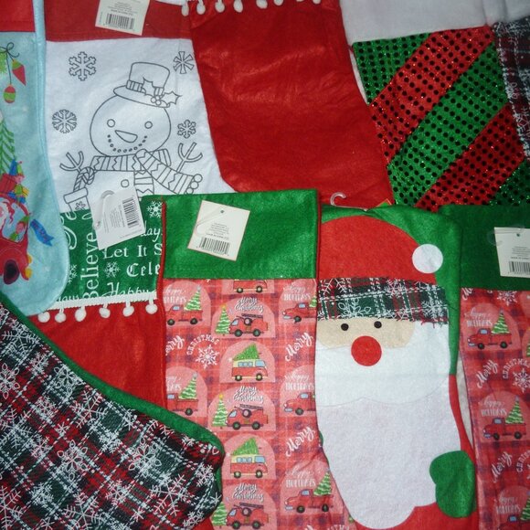 NWT Lot of 22 Christmas Stockings in Small, Medium and Large Assorted Prints - Picture 6 of 12